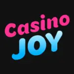 CasinoJoy logo featuring bold pink and blue gradient text on a black background, symbolizing the vibrant and playful theme of the CasinoJoy online casino.