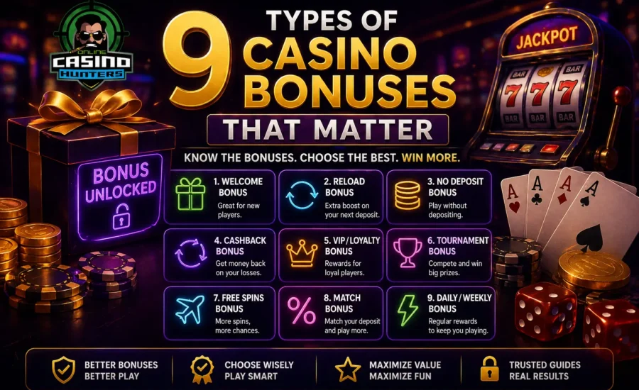 9 Types of Casino Bonuses That Matter