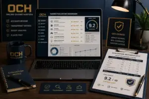 How We Calculate Casino Ratings OnlineCasinoHunters casino rating methodology showing evaluation categories and scoring criteria.